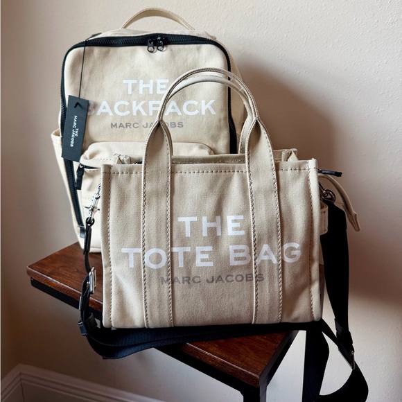 Marc Jacobs Handbags - Marc Jacobs Beige Backpack and Tote Set